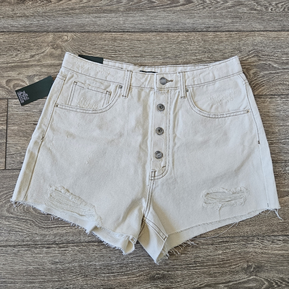 Wild Fable Ivory White Highest Rise Cutoff Denim Shorts 100% Cotton